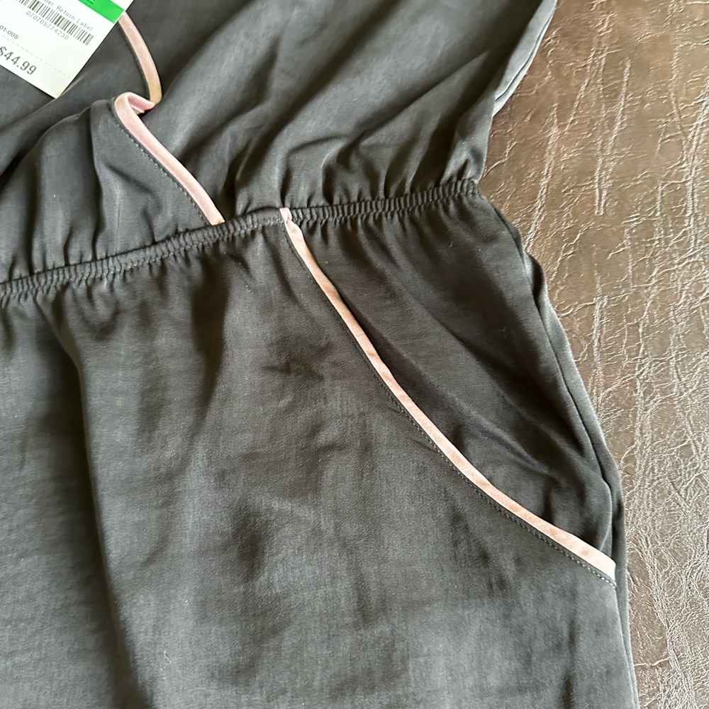INC intimate, sleepwear black with pink trim romper new. International Concepts - Picture 4 of 12